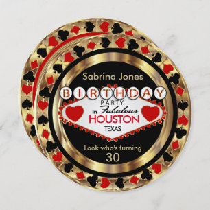 Red 00th Birthday Party - DIY City & State Invitation