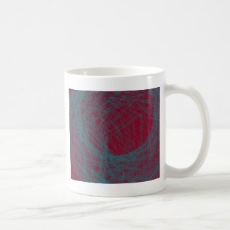 red 109  abstract art coffee mug