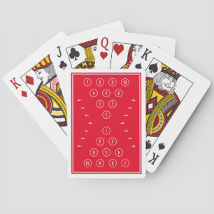 Red 10-Pin Bowling Theme Sports Geometric Pattern Poker Cards