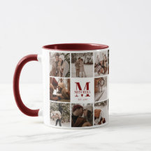Red 18 Photo Collage Modern Family Personalized