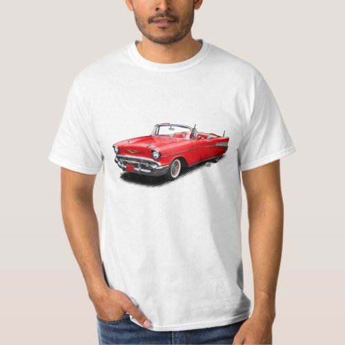 Red 1957 bel air t_shirt