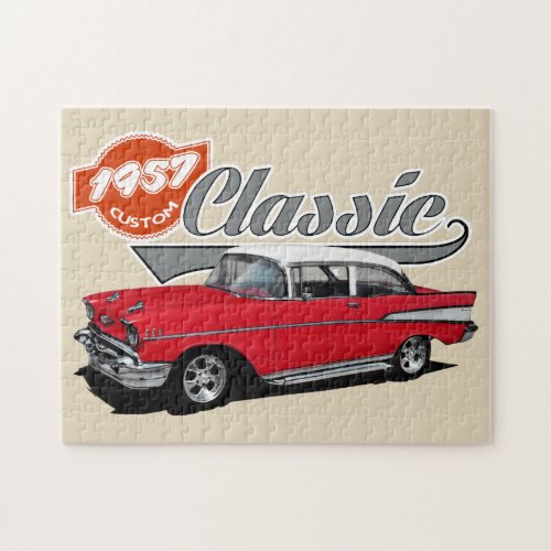 Red 1957 Classic Car Jigsaw Puzzle