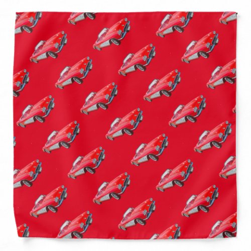 Red 1958 Corvette Convertible Classic Car Bandana