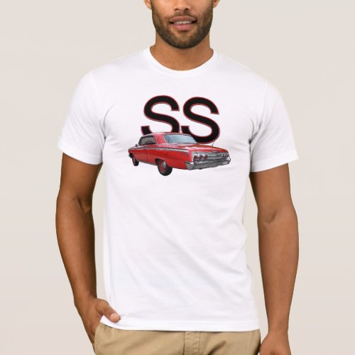 Red 1962 Chevy Impala SS t_shirt