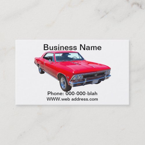 Red 1966 Chevy Chevelle SS 396 Business Card