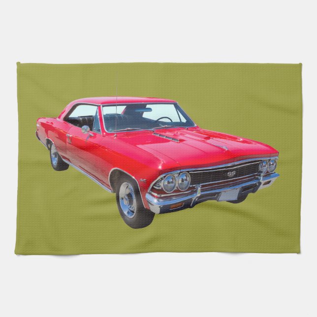 Red 1966 Chevy Chevelle SS 396 Kitchen Towel (Horizontal)