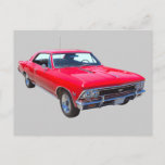 Red 1966 Chevy Chevelle SS 396 Postcard