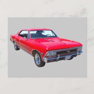 Red 1966 Chevy Chevelle SS 396 Postcard