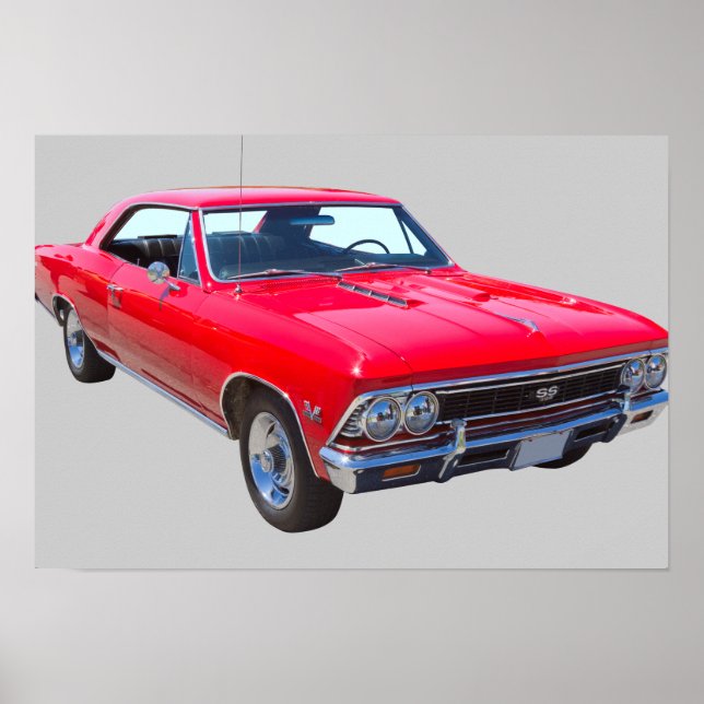 Red 1966 Chevy Chevelle SS 396 Poster (Front)