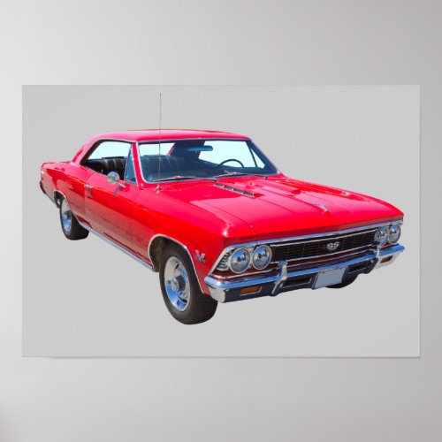 Red 1966 Chevy Chevelle SS 396 Poster