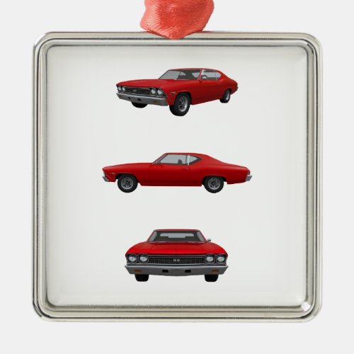 Red 1968 Chevelle SS Metal Ornament