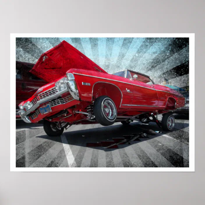 Red 1968 Chevrolet Impala Lowrider Poster Zazzle Com