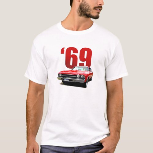 Red 1969 Chevelle coupe front view T_Shirt