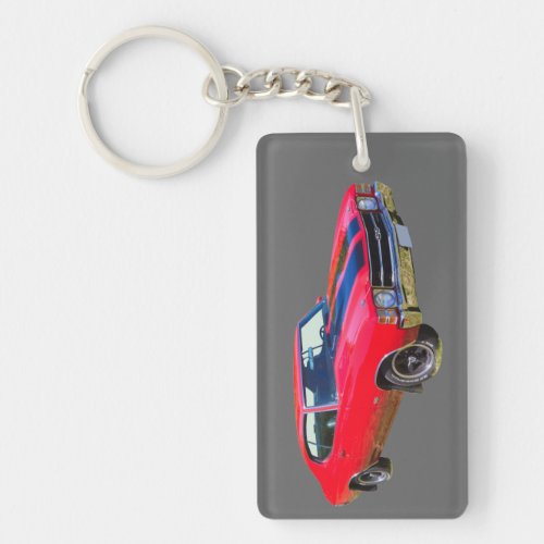 Red 1971 Chevrolet Chevelle SS Muscle Car Keychain