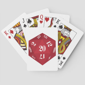 Red 20-Sided Dice Poker Cards