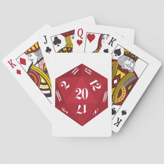 Red 20-Sided Dice Poker Cards (Back)