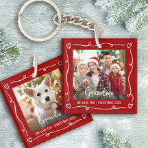 Red 2 Photo Christmas Love You Grandma Fun Doodles