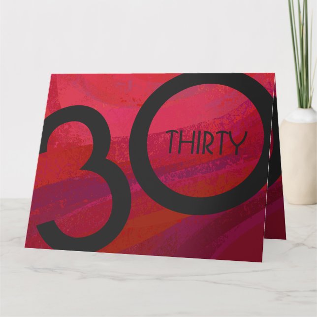 Red 30 Decade Birthday Card (Front)
