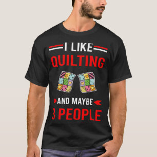 Red 3 People Quilting Quilt Quilter T-Shirt