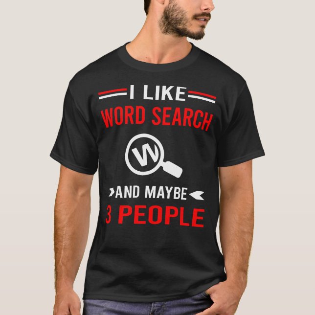 Red 3 People Word Search T-Shirt (Front)