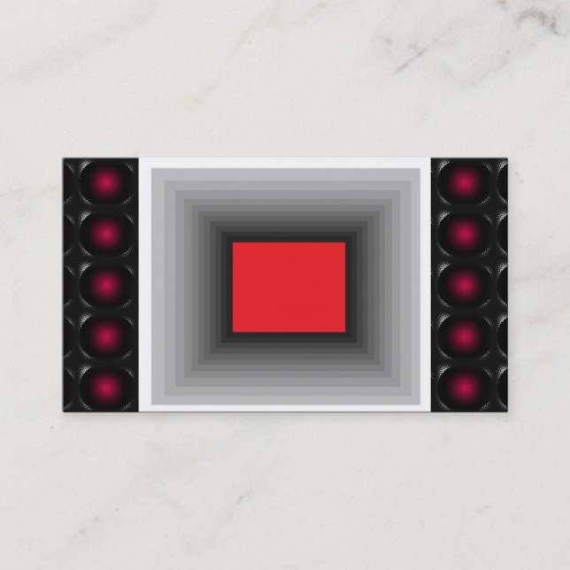 Red 3D Illusion Unusual Business Card 1 (Front)
