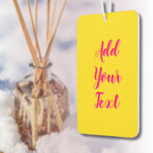 Red 3D Magenta Modern Name Funny Goldenrod Air Freshener