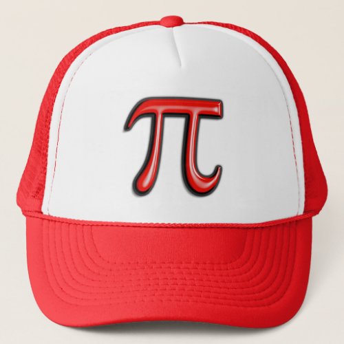 Red 3D Pi Symbol Hats