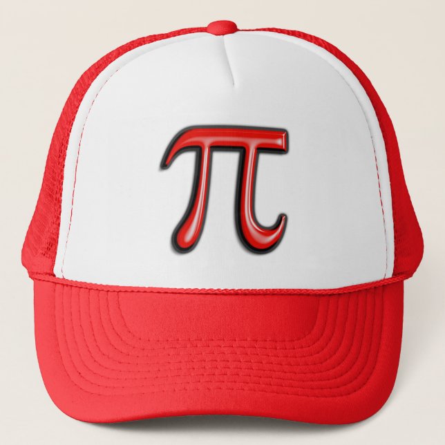 Red 3D Pi Symbol Hats (Front)