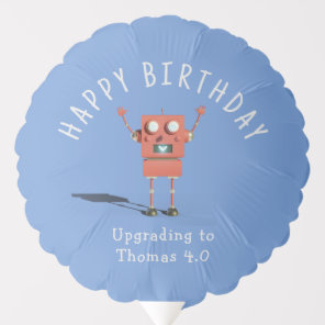 Red 3D robot kids birthday party Balloon