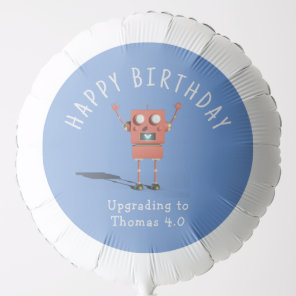 Red 3D robot kids birthday party Balloon