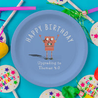 Red 3D robot kids birthday party