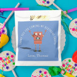 Red 3D robot kids birthday party thank you Favor Bag<br><div class="desc">3D Robot kids birthday party. Upgrading kids red robot.</div>
