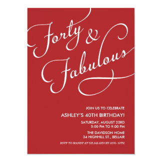 40th Party Invitations Humorous Birthday Design 40th Birthday Invitation Wording