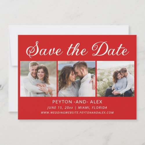 Red 4_Photo 2 Sided Wedding Save Date  Save The Date