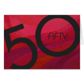 Red 50 Decade Birthday Cards (Front Horizontal)