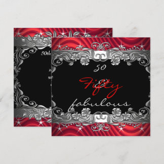 Red 50 & Fabulous 50th Birthday Party Invitation