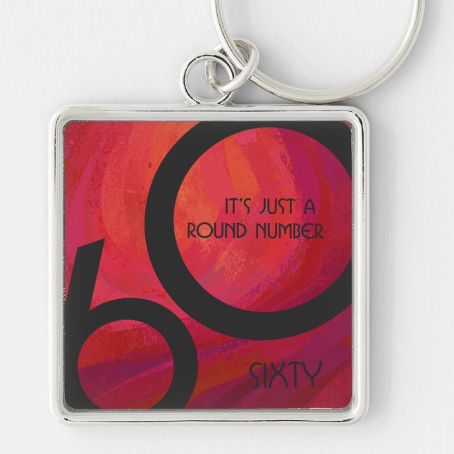 Red 60 Decade Birthday Keychain (Front)