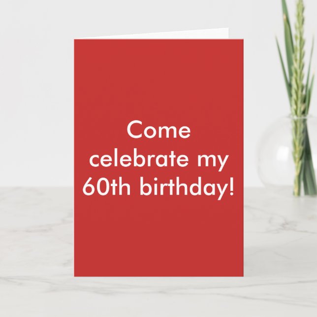 Red 60th Birthday Celebration Invitation (Front)