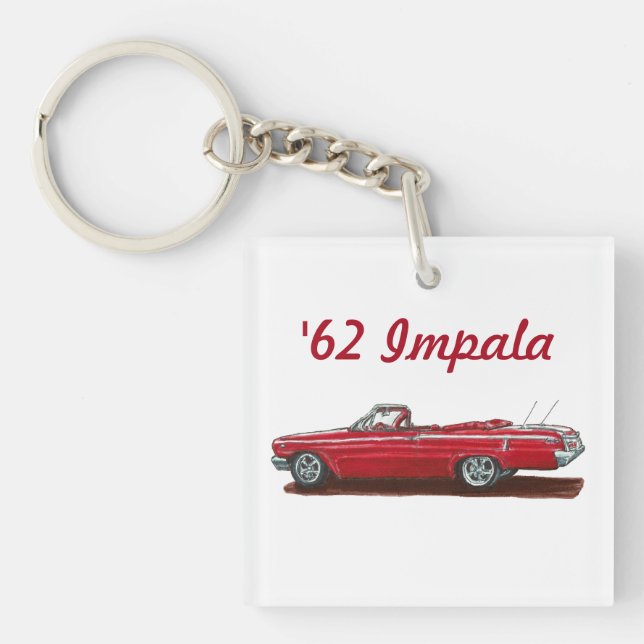 Red '62 Impala Keychain (Front)