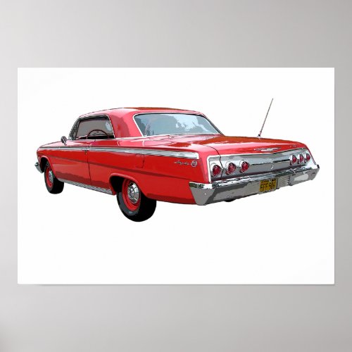 Red 62 Impala SS poster