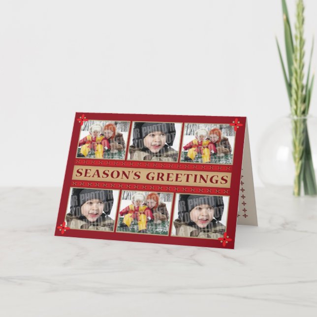 Red 6 photo greeting card (Front)