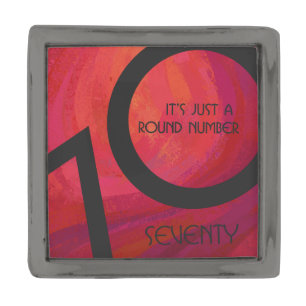Red 70 Decade Birthday Gunmetal Finish Lapel Pin