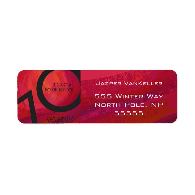Red 70 Decade Birthday Label (Front)
