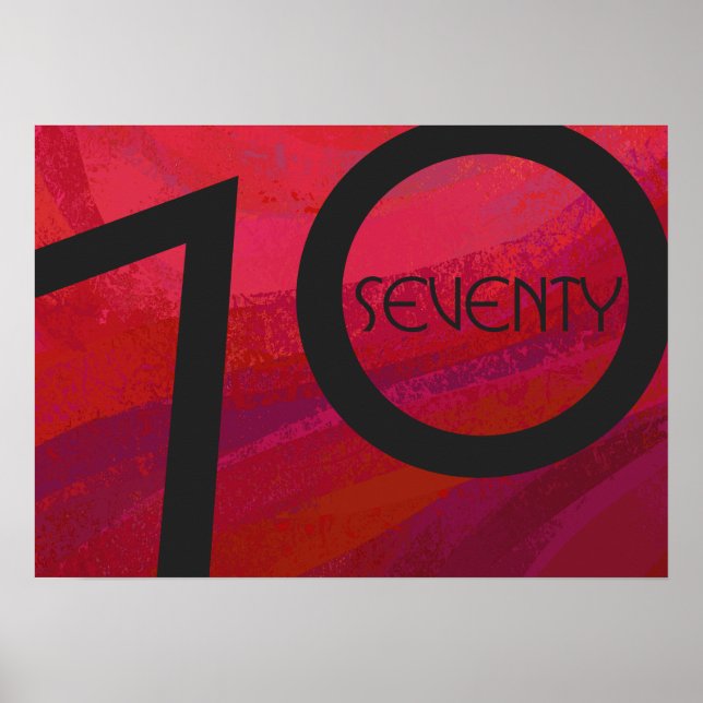 Red 70 Decade Birthday Poster (Front)