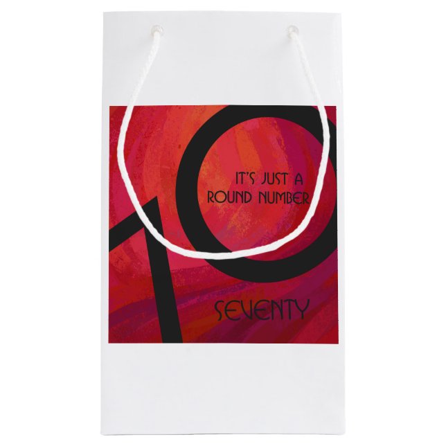 Red 70 Decade Birthday Small Gift Bag (Back)