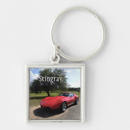 Red '75 Corvette Stingray Keychain