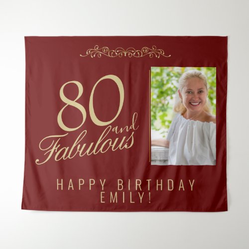 Red 80 and Fabulous Birthday Photo Backdrop
