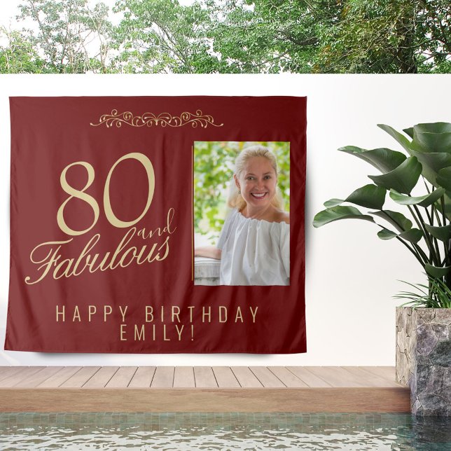 Red 80 and Fabulous Birthday Photo Backdrop (Creator Uploaded)