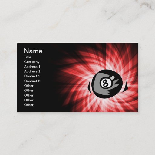 Customizable Red 8 ball business card template