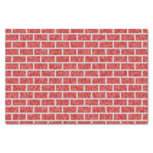 Red 8_Bit Computer Game Look Bricks Pattern Tissue Paper